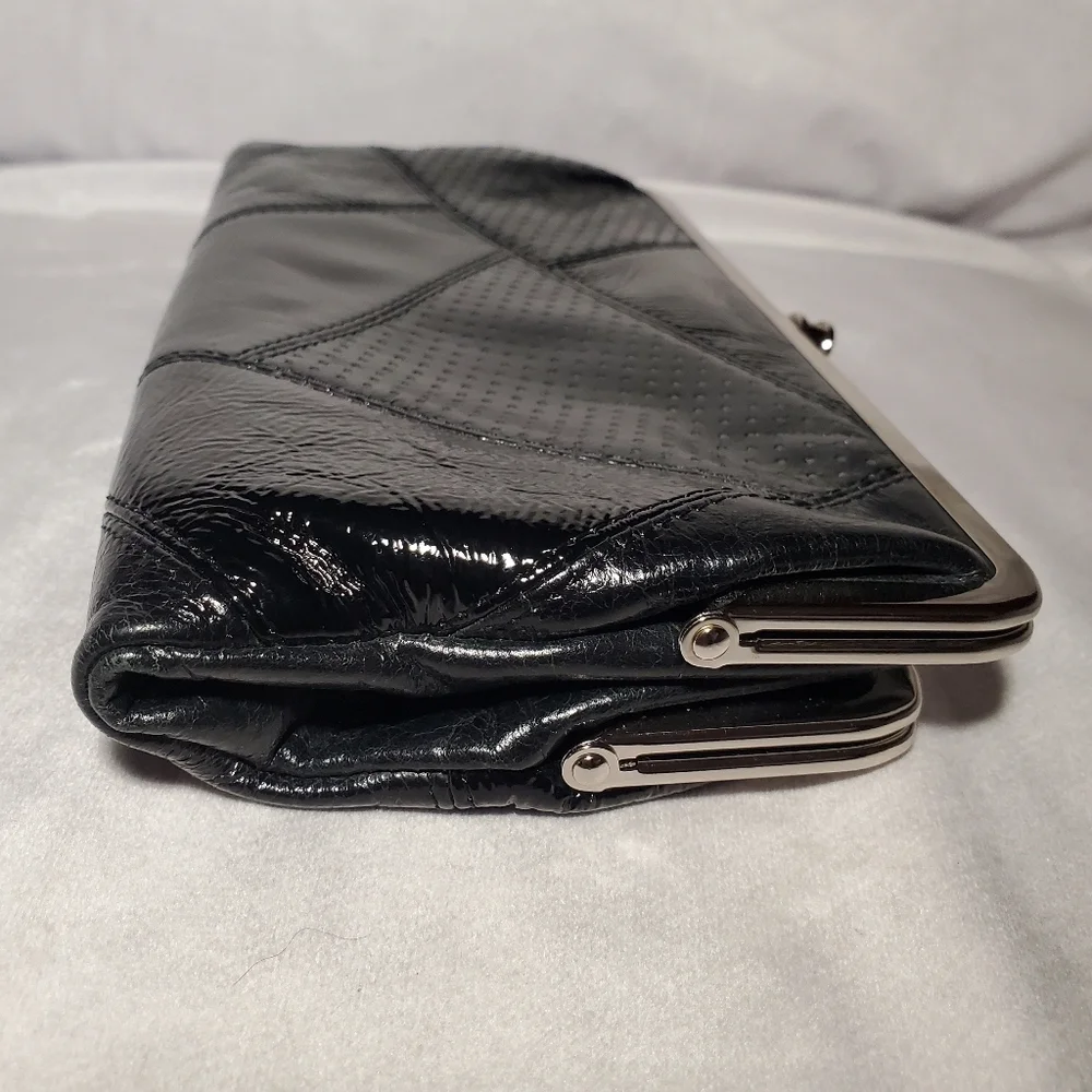 Hobo Lauren Clutch Wallet Multi Patch Leather